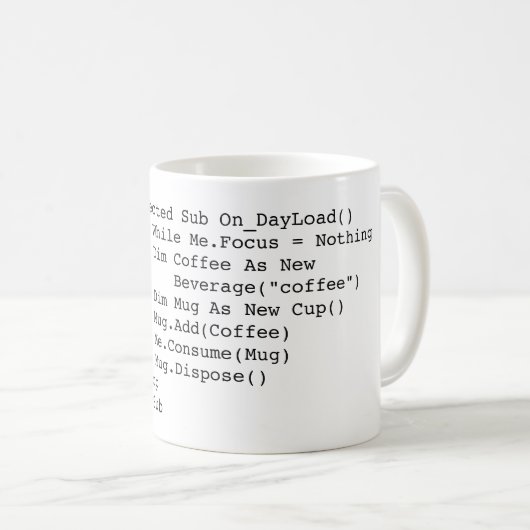 VB.Net Coffee-subroutine Koffiemok (Voorkant rechts)