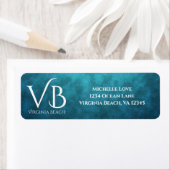 VB Virginia Beach on Blue Water Background Address Etiket (Insitu)