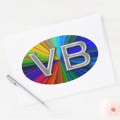 VB Virginia Beach Psychodelic Colours Oval Logo Ovale Sticker (Envelop)