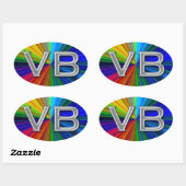 VB Virginia Beach Psychodelic Colours Oval Logo Ovale Sticker (Vel)