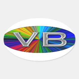 VB Virginia Beach Psychodelic Colours Oval Logo Ovale Sticker