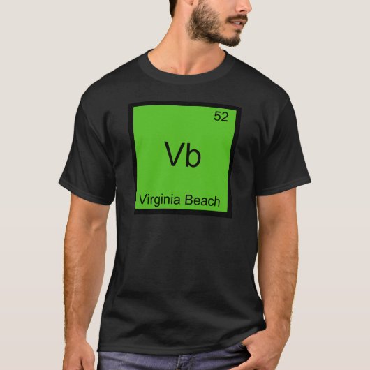 Vb - Virginia Beach Stad Chemie Element Symbool T-shirt (Voorkant)