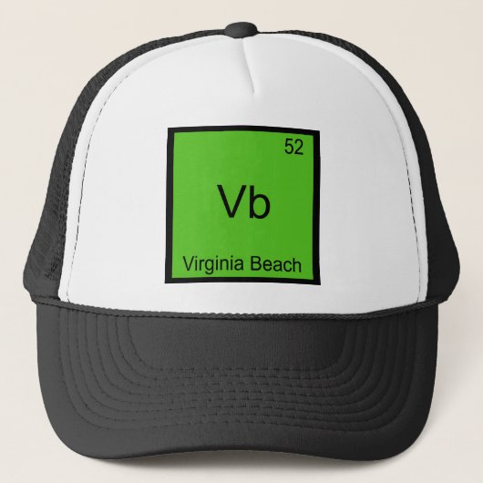 Vb - Virginia Beach Stad Chemie Element Symbool Trucker Pet (Voorkant)
