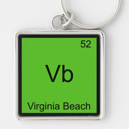 Vb - Virginia Beach Stad Chemie Elementsymbool Sleutelhanger (Voorkant)