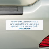 VBAC: Veilige, redelijke, passende Bumpersticker (Op auto)