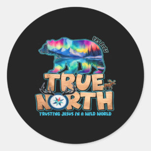 Vbs 2025 True North Vertrouwend op Jezus Christeli Ronde Sticker