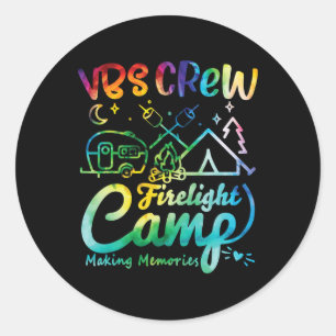 Vbs Crew Kamp Vuurlicht Vakantie Bijbel School Kam Ronde Sticker