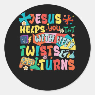 VBS draai en draai 2023 na Jezus verandert de Ronde Sticker