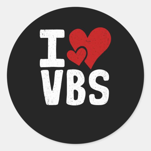 VBS I love Vacible School Christelijk VBS Chu Ronde Sticker (Voorkant)