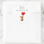 VBS Jesus lacht naar mijn geloof-ronde sticker (Tas)