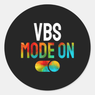 VBS-modus Aan Vakantie Bijbel School Zomer Kamp Ronde Sticker