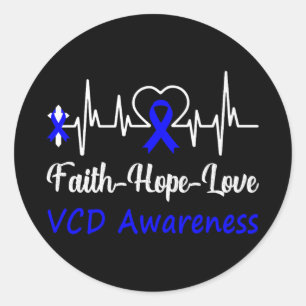 VCD Awareness Heartbeat Christelijk Cross Faith Ho Ronde Sticker