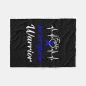 VCD Awareness Warrior Heartbeat Fight Blue Ribbon Fleece Deken (Voorkant (Horizontaal))