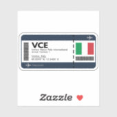 VCE Venice Boarding Pass - Italië Ticket Sticker (Vel)