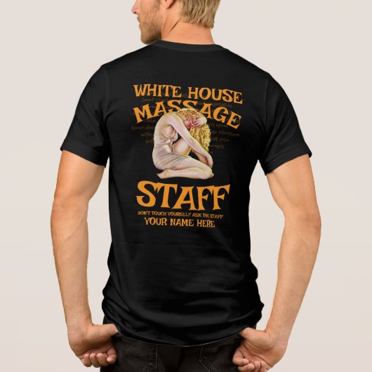 VD STD TRUMPS HAPPY EINDE MASSAGE SALON T X Tri-Blend SHIRT (Achterkant)