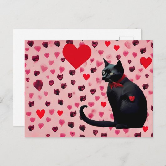 Vday cat briefkaart (Voorkant / Achterkant)
