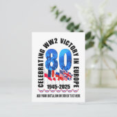 VE DAY 80e Jubileum Overwinning in Europa WO2 Feestdagenkaart (Staand voorkant)