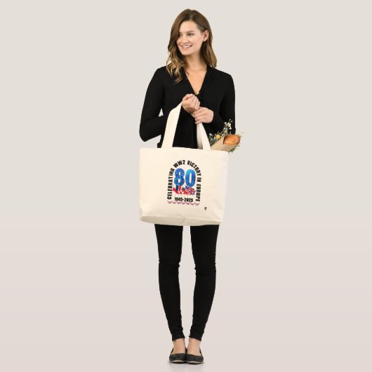 VE DAY 80e Jubileum Overwinning in Europa WO2 Grote Tote Bag (Voorkant (model))