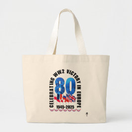 VE DAY 80e Jubileum Overwinning in Europa WO2 Grote Tote Bag