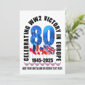 VE DAY 80e Jubileum Overwinning in Europa WO2 Kaart (Staand voorkant)