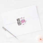 Ve Ge Tarian (roze Koe) Ronde Sticker (Envelop)
