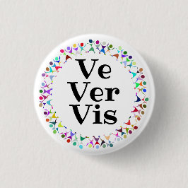 Ve Ver Vis Voornaamwoorden in Menselijke Figuren C Ronde Button 3,2 Cm