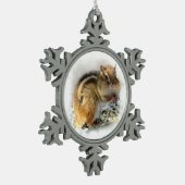 Veasting Chipmunk Tin Sneeuwvlok Ornament (Links)