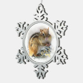 Veasting Chipmunk Tin Sneeuwvlok Ornament (Rechts)