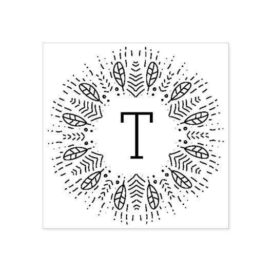 Veathered Monogram Rubberstempel (Afrduk)