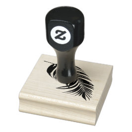 Veathery Palm Leaf Design Wooden Stamp Rubberstempel