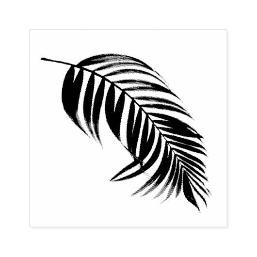 Veathery Palm Leaf Design Wooden Stamp Rubberstempel (Afrduk)