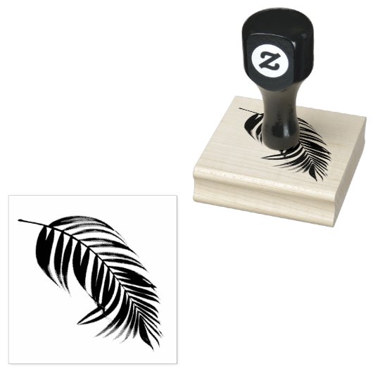 Veathery Palm Leaf Design Wooden Stamp Rubberstempel (Gestempeld)