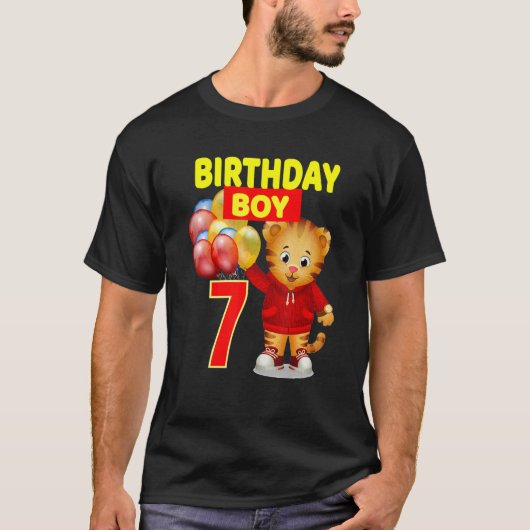 Vebyhogh Daniel Tiger 7 jaar oude Toddler Birthday T-shirt (Voorkant)
