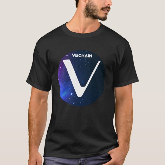 VeChain Cryptocurrency Space Galaxy VET Crypto Moo T-shirt (Voorkant)