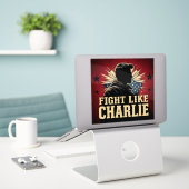 Vecht als Charlie Sticker (Laptop op bureau)