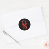 Vecht als een baas Hartziekte bewustzijn Ronde Sticker (Envelop)