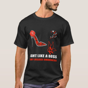 Vecht als een baas N We dragen rood voor hartziekt T-shirt
