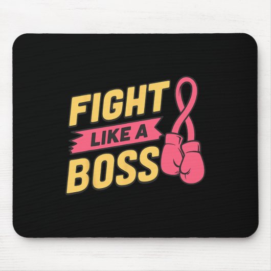 Vecht als een baas roze lint boksen borstkanker muismat (Voorkant)