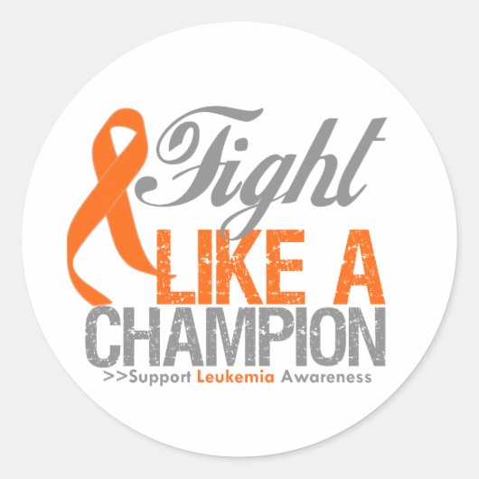 Vecht als een Champion leukemie Ronde Sticker (Voorkant)