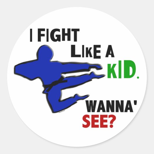 Vecht als een Kind 1 Ronde Sticker (Voorkant)