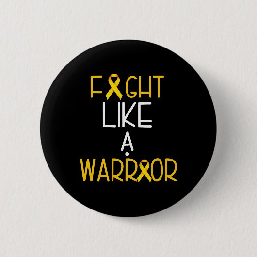 Vecht Als Een Krijger Kinderkanker Bewustzijn Te Ronde Button 5,7 Cm (Voorkant)