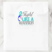Vecht als een krijger schildklierkanker ronde sticker (Tas)