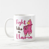 Vecht als een Llama Breast Cancer Warrior Fighter Koffiemok (Links)