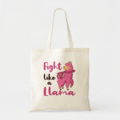 Vecht als een Llama Breast Cancer Warrior Fighter Tote Bag (Voorkant)