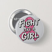 Vecht Als Een Meisje | Ontwerp voor Borstkankerbew Ronde Button 5,7 Cm (Voorkant /achterkant)
