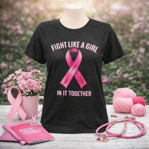 Vecht Als Een Meisje Roze Lint Borstkanker T-shirt