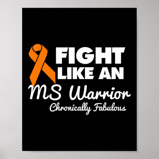 Vecht als een MS Warrior Awareness Multiple Sclero Poster (Voorkant)