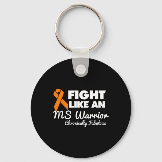 Vecht als een MS Warrior Awareness Multiple Sclero Sleutelhanger (Voorkant)