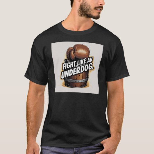 Vecht als een onderbruine handschoen t-shirt (Voorkant)