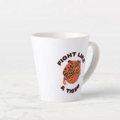 Vecht als een Tijger Motiverend Design Latte Mok (Rechterhoek)